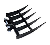 Fuchooky Excavator Rake Attachment for 1T Mini Digger Alloy Steel 25mm Pin Hole 90mm Span Cleaning Sorting Spreading Tool