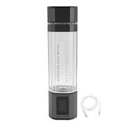 Fuchooky Hydrogen Water Bottle 300ml 5000ppb PCTG Type C 5V Portable Hydrogen Rich Water Generator Cup for Home Fitness Office Travel (Silver Black)