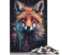 Fuchs-Malpuzzle, 1000 Teile, Papierpuzzle für Erwachsene und Teenager, Familienspiel, Weihnachtsgeschenke, 1000 Teile (75 x 50 cm)