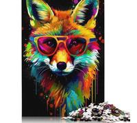 Fuchs mit Brille, Puzzle für Erwachsene, 1000 Teile, Puzzle für Erwachsene und Teenager, Familienspiel, 1000 Teile (75 x 50 cm)
