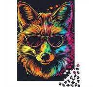 Fuchs mit Sonnenbrille, Puzzle für Erwachsene, 1000 Teile, Puzzle für Teenager ab 12 Jahren, Weihnachtsgeschenke, 1000 Teile (38 x 26 cm)
