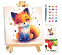Fuchs Paint by Numbers for Kids with Frame, Paint by Numbers for Kids from 5, 6, 7, 8, 9, 10 Years, Painting Kit with Frame, Brush and Acrylic Paints, Gift for Girls
