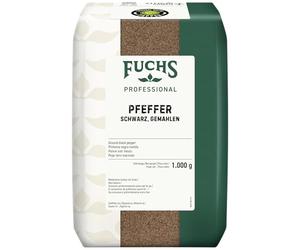 Fuchs Professional - Ground Black Pepper | Gently Ground, Ideal for Flavoring Dishes | Professional Quality for Bulk consumers and Restaurants | 1 kg in a Recyclable Bag