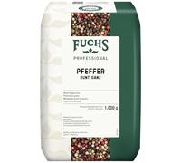 Fuchs Professional - Mixed peppercorns | 1 kg in a Recyclable Bag | Unmilled Universal Spice, for refilling Pepper Mills | Professional Quality for Bulk consumers and Restaurants