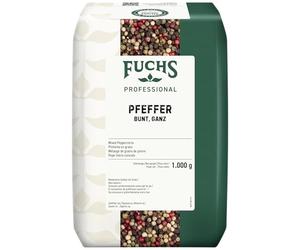 Fuchs Professional - Mixed peppercorns | Unmilled Universal Spice, for refilling Pepper Mills | Professional Quality for Bulk consumers and Restaurants | 1 kg in a Recyclable Bag