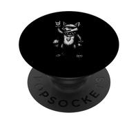 Fuchs Rock Fox With Skull Necklace And Horns PopSockets Adhesive PopGrip