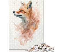 Fuchs Watercolor Art Jigsaw Puzzles for Adults Kids. 1000 Piece Impossible Challenge Toy Educational Games Home Decoration for Adults& Kids Age 14 Years Up 1000pcs (75x50cm)