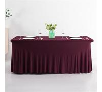 Fuchsia 8FT Rectangular Tablecloth with Elastic Edges for Weddings Parties and Banquets - Stain-Resistant Easy-Clean Table Cover for Stylish Events (244x76cm)