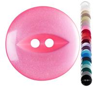 Fuchsia Baby Cardigan Buttons, 11 mm Fish Eye - Pack of 10 Matching Plastic Buttons for Baby Cardigans, Newborn Knits, Christening Sets, Knitting & Repairs - Giddy Square