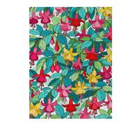 Fuchsia Floral Block Print 500 Piece Jigsaw Puzzle for Adults, Colorful Modern Flower Pattern Art, Vibrant Artistic Challenge Puzzle for Relaxation Gift, 20.5x15 in