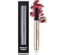 Fuchsia Glow Dual-Ended Cream Eyeshadow Stick & Smudger - Waterproof Long Lasting Shimmer Eye Shadow Pencil with Built-In Sponge Blender, Metallic Pink Finish for Day and Night Eye Makeup
