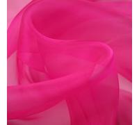 Fuchsia Pink Luxury Plain Organza Sheer Fabric Voile Draping Dress Wedding 45" 6956 (Sample (10cm x 10cm))