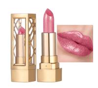 Fuchsia Prism Metallic Pink Lipsticks for Women, Buildable High-Pigment, Fine Pearlescent Shimmer Reflects Light From Different Angles, Gold-Tone Lip Stick Case, Long Lasting Lipstick Pink
