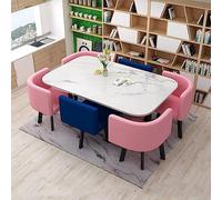 Fuchsia Reception Table Set for 6 Stylish Kitchen & Dining Room Conference Table with 6 Chairs Modern Furniture for Offices & Dining Spaces