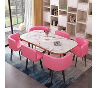 Fuchsia Reception Table Set for 6 Stylish Kitchen & Dining Room Conference Table with 6 Chairs Perfect for Meetings Events and Dining Spaces