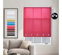 Fuchsia Roller Blind With Chrome Square Eyelets And Meta Fittings Cut To Size By Furnished - (W)120Cm X (L)165Cm