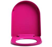 Fuchsia Soft Close Toilet Seat 18.1" x 14.1" - Adjustable Hinges Quick Release for Easy Cleaning Simple Top Fixing Colorful Bathroom Upgrade