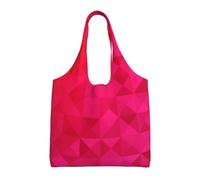 Fuchsia Triangle Geometric,Reusable Tote Bags Grocery Bags Large Capacity Canvas Shopping Shoulder bag