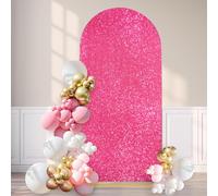 Fuchsia Wedding Arch Cover 7.2FT Sequin Arch Backdrop Covers Spandex Fitted Covers for Party Ceremony Bridal Shower Decoration