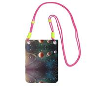 Fuchusia Universal Crossbody Phone Bag â€“ Lightweight planet space solar system Print Purse, Perfect for Shopping, and Outdoor Activities