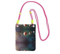 Fuchusia Universal Crossbody Phone Bag â€“ Lightweight planet space solar system Print Purse, Perfect for Shopping, and Outdoor Activities