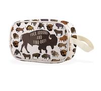 Fuck Around and Find Out Clear Makeup Bag Sarcastic FAFO Bison Gift for Bison Lover (Find Out Cbag EU)