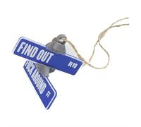 Fuck Around And Find Out Street Sign Hanger - 3D Printed Funny Street Warning Sign, Novelty Rotatable Hanging Sign for Car Rearview Mirror/Street Corners/Shops/Parties (Blue)