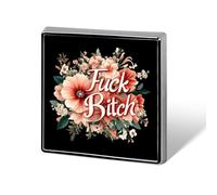 Fuck Bitch Printed Square Brooches Colorful Fashion Pins Badge for Backpacks Shirts Scarf