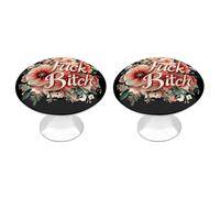 Fuck Bitch Round Cabinet Knobs Set of 2 Stainless Steel Kitchen Cupboard Door Handles 28mm Diameter