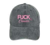 Fuck Breast Cancer Ribbon Baseball Cap Trucker Hats Adjustable Athletic Hats Dad Cap for Women Men Gray-style