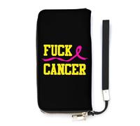 Fuck Breast Cancer1 Slim Wallet for Women Long Purse Cute Clutch Wristlet Handbag Card Holders