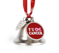 Fuck Cancer Christmas Bells Ornaments Hanging Wind Bell Jingle Bell Craft Bells for Christmas Party Door Love Bell