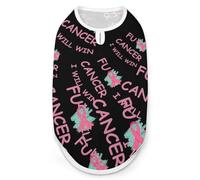 Fuck Cancer I Will Win Print Pet Clothes T Shirt Pets Clothing Vests Tee Tops Dogs Costume Coat For Dog Cat 2XL