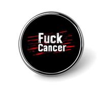Fuck Cancer Round Badge Pin Metal Memorial Brooch Button Lapel Pins for Backpack Wedding