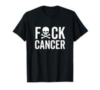 Fuck Cancer Skull and Crossbones Skeleton Breast Awareness T-Shirt