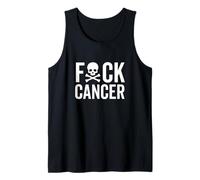 Fuck Cancer Skull and Crossbones Skeleton Breast Awareness Tank Top