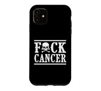 Fuck Cancer Skull and Crossbones Skeleton Breast Cancer Case for iPhone 11