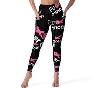 Fuck Cancer Workout Yoga Pants High Waisted Stretch Leggings for Women XL
