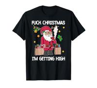 Fuck Christmas Fun Weed Smoking Italian Gnome Sarcastic Xmas T-Shirt
