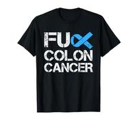 Fuck Colon Cancer Colorectal Cancer Blue Ribbon Colonoscopy T-Shirt