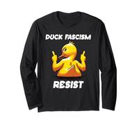 Fuck Fascism Protest Sign F Fascism Duck Anti Fascism Resist Long Sleeve T-Shirt