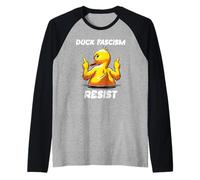 Fuck Fascism Protest Sign F Fascism Duck Anti Fascism Resist Raglan Baseball Tee