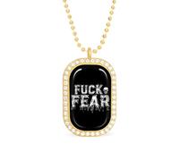 Fuck Fear Funny Pendant Necklace for Women Personalized Fashion Jewelry Diamond Necklaces for Wedding Birthday Gold Silver