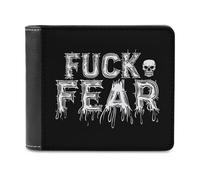 Fuck Fear Novelty Wallet Slim Front Pocket Bifold Wallet with ID Credit Card Holder for Women Men