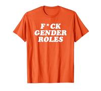Fuck Gender Roles - Nonbinary GenderFluid Pronouns T-Shirt, Men, Orange, Medium