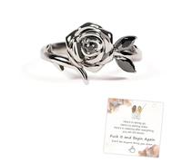 Fuck It and Begin Again Black Rose Ring, Strong As F*ck Burned and Survived Self Love Black Rose Ring, Engraving Motivational Flower Rings Inspirational Jewelry Gifts for Women (6)