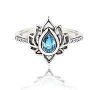 Fuck It And Begin Again Lotus Ring for Women, Lotus Flower High Polish Tarnish Resistant Zircon Inlaid Inspirational Ring, Fuck My Trauma Lotus Ring, Lotus Promise Ring (A,US-10)