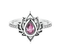 Fuck It And Begin Again Lotus Ring, High Polish Zircon Inlaid Inspirational Engraved Ring (White,10)