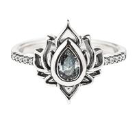 Fuck It And Begin Again Lotus Ring, Lotus Flower High Polish Tarnish Resistant Zircon Inlaid Inspirational Rings (White,6)