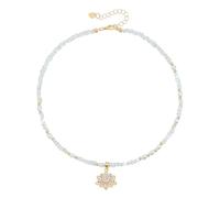 Fuck It and Begin Again necklace, Unique Pattern Triangular Crystal Stone Floral necklace in Premium Alloy, Lotuss Pendant for Women,Lotus For Wife Mom Her, New Beginning (C)